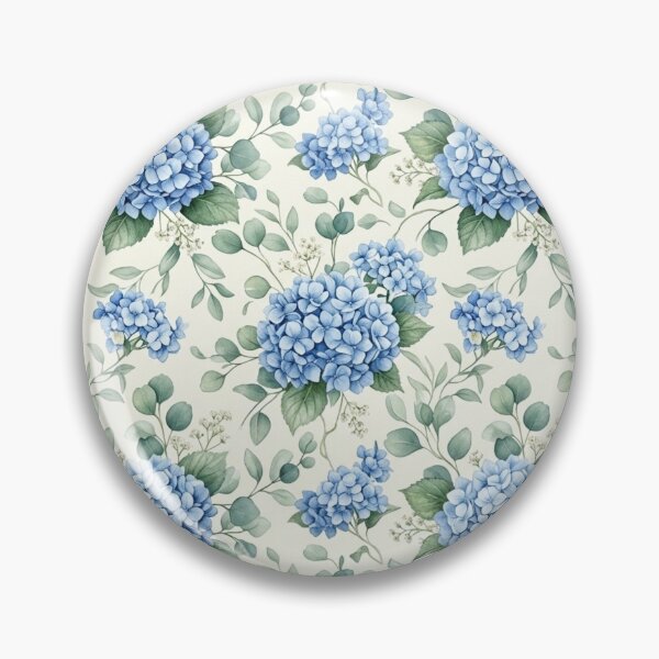 Item preview, Blue Hydrangea Botanical Pattern designed and sold by ShivCraftStudio.