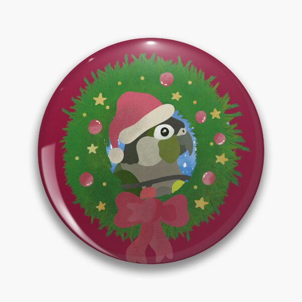 Item preview, Illustration of a Christmas garland with Green Cheeked Conure designed and sold by FandomizedRose.