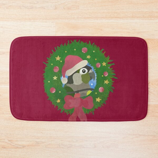 Artikelvorschau, Illustration einer Weihnachtsgirlande mit Grünwangensittich entworfen und verkauft von FandomizedRose.