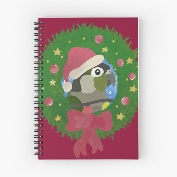 Item preview, Illustration of a Christmas garland with Green Cheeked Conure designed and sold by FandomizedRose.