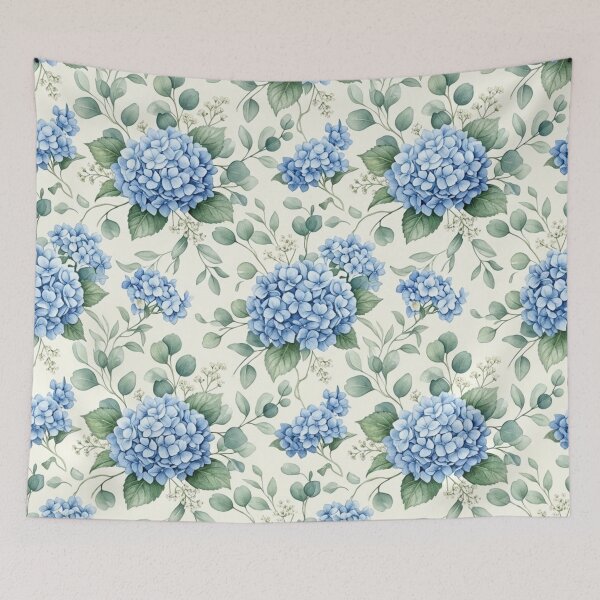 Item preview, Blue Hydrangea Botanical Pattern designed and sold by ShivCraftStudio.
