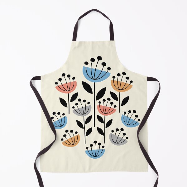 Item preview, MCM Garden Flowers Blue Coral Yellow designed and sold by Pinkdeer Designs.