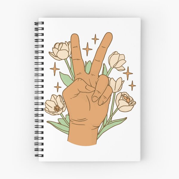 Item preview, Retro Boho Peace Sign Hand Floral Tulips Aesthetic designed and sold by Hilal-Studio.