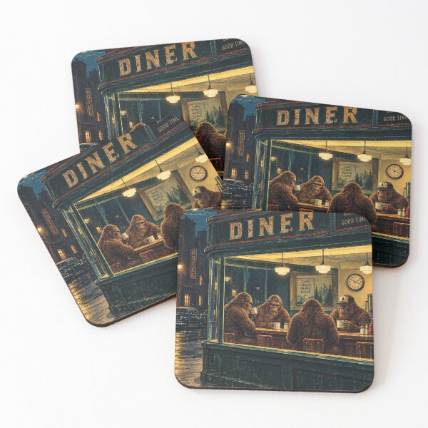 Item preview, Bigfoot Nighthawks – Vintage Sasquatch Diner designed and sold by Swanny's Custom T-shirt and Gift Designs.