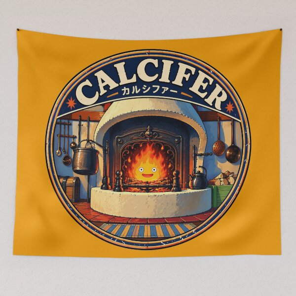 Item preview, Calcifer Fire Demon Hearth Badge - Howl's Moving Castle Fan Art designed and sold by killem667.