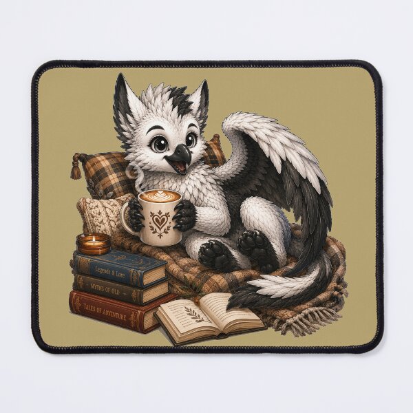 Item preview, Cozy Baby Griffin Reading Books – Cute Fantasy Bookworm Art designed and sold by Hatchling Hollow.