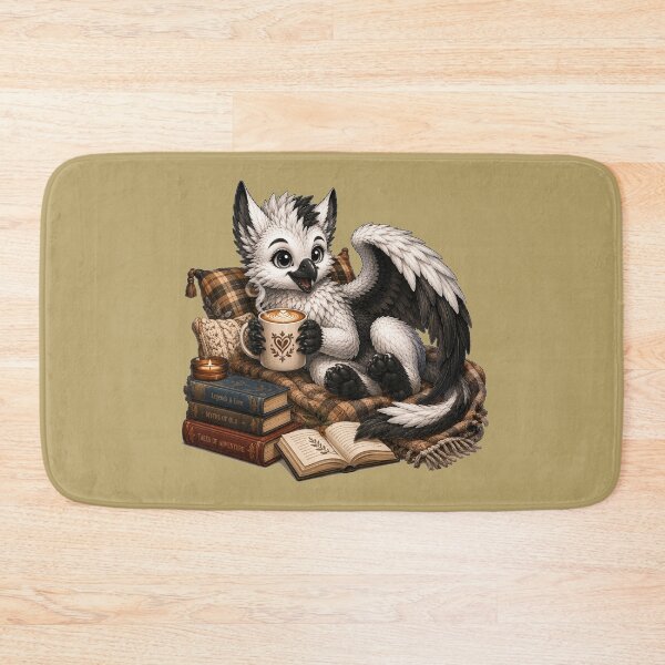 Item preview, Cozy Baby Griffin Reading Books – Cute Fantasy Bookworm Art designed and sold by Hatchling Hollow.