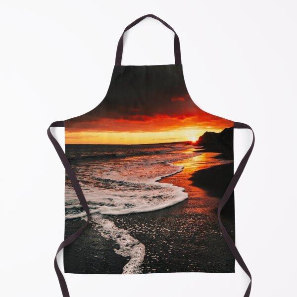 Item preview, Fiery Sunset Waves on a Dark Coastal Shore designed and sold by Exodoi.