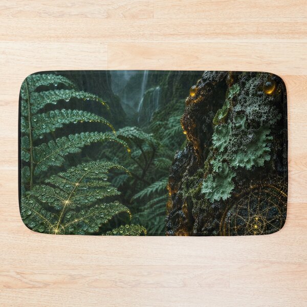 Item preview, Glowing Sacred Geometry Fern Ancient Rainforest Waterfall | Monkeybusiness designed and sold by monkeybusiness.pt.
