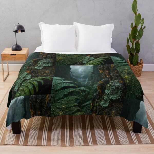 Item preview, Glowing Sacred Geometry Fern Ancient Rainforest Waterfall | Monkeybusiness designed and sold by monkeybusiness.pt.