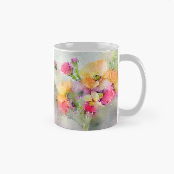 Item preview, Pink And Yellow Wildflowers Impressionist-Style Digital Watercolor designed and sold by DEC02.