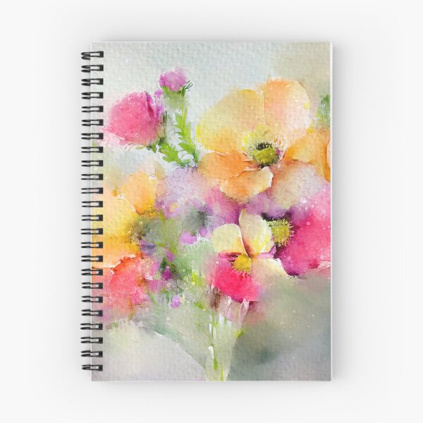Item preview, Pink And Yellow Wildflowers Impressionist-Style Digital Watercolor designed and sold by DEC02.