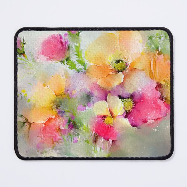 Item preview, Pink And Yellow Wildflowers Impressionist-Style Digital Watercolor designed and sold by DEC02.