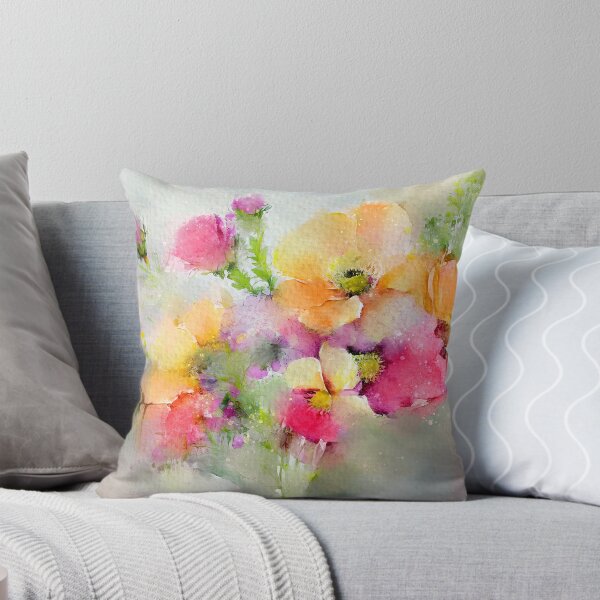 Item preview, Pink And Yellow Wildflowers Impressionist-Style Digital Watercolor designed and sold by DEC02.