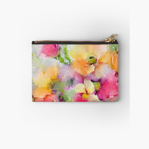 Item preview, Pink And Yellow Wildflowers Impressionist-Style Digital Watercolor designed and sold by DEC02.