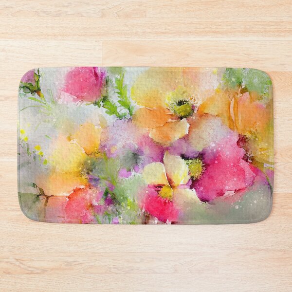 Item preview, Pink And Yellow Wildflowers Impressionist-Style Digital Watercolor designed and sold by DEC02.
