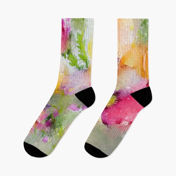 Item preview, Pink And Yellow Wildflowers Impressionist-Style Digital Watercolor designed and sold by DEC02.