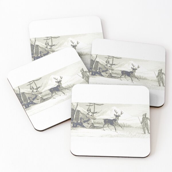Item preview, Vintage Sami Reindeer Sleigh Antique Engraving designed and sold by Antique Science Press.