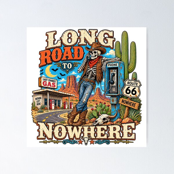 Item preview, It’s a long road to nowhere—and this cowboy has all the time in the world. designed and sold by webpatty.