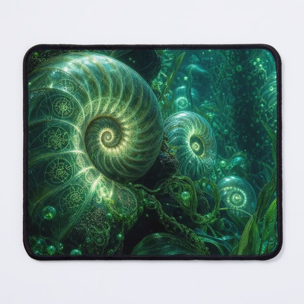 Item preview, Glowing Sacred Geometry Underwater Nautilus Shell | Monkeybusiness designed and sold by monkeybusiness.pt.