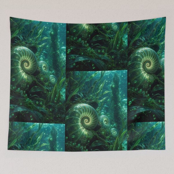 Item preview, Glowing Sacred Geometry Underwater Nautilus Shell | Monkeybusiness designed and sold by monkeybusiness.pt.