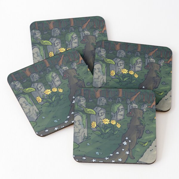 Item preview, Mystical Forest Graveyard Scene with Enigmatic Creature designed and sold by Catsi-Nook-Art.