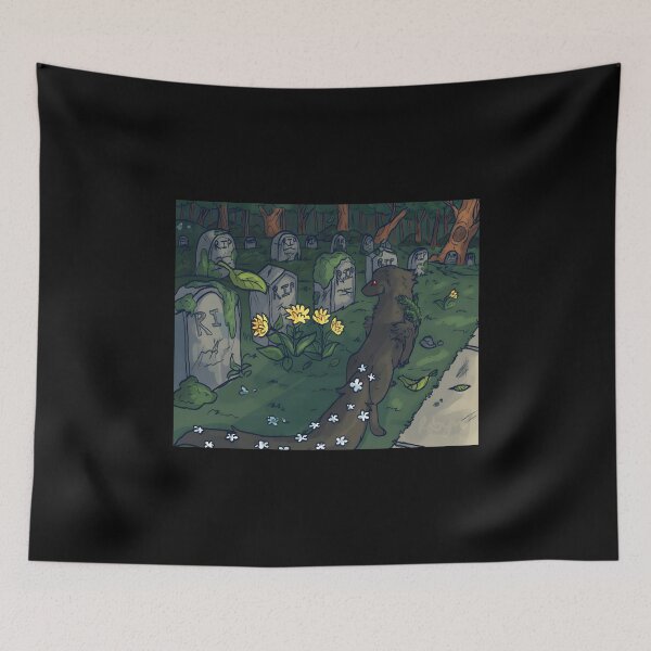 Item preview, Mystical Forest Graveyard Scene with Enigmatic Creature designed and sold by Catsi-Nook-Art.