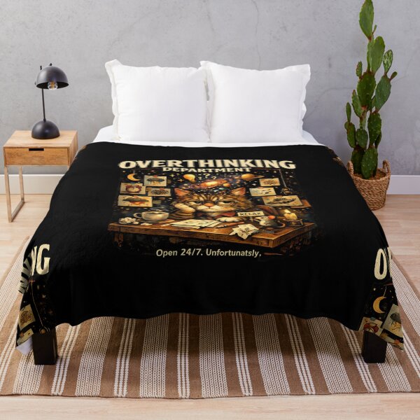 Item preview, Overthinking Department Cute Cat Meme designed and sold by Funnygiftsstudio .