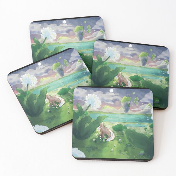 Item preview, Whimsical Landscape with Floating Islands and Fox designed and sold by Catsi-Nook-Art.