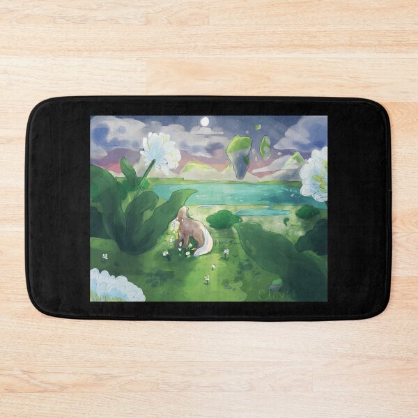 Item preview, Whimsical Landscape with Floating Islands and Fox designed and sold by Catsi-Nook-Art.