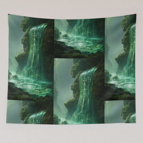 Item preview, Glowing Sacred Geometry Emerald Waterfall Pool | Monkeybusiness designed and sold by monkeybusiness.pt.