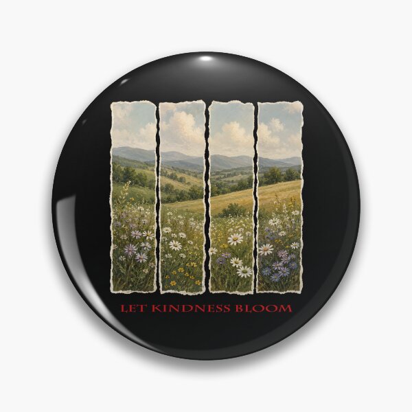 Item preview, Let Kindness Bloom Wildflower Meadow Landscape designed and sold by metalsnak.