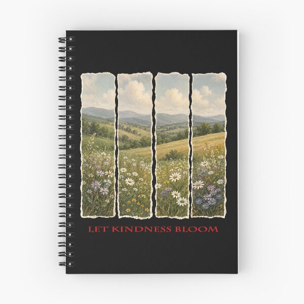 Item preview, Let Kindness Bloom Wildflower Meadow Landscape designed and sold by metalsnak.