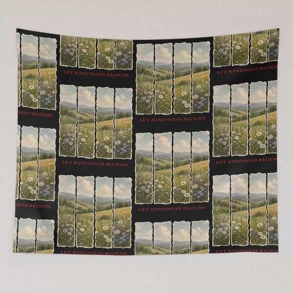Item preview, Let Kindness Bloom Wildflower Meadow Landscape designed and sold by metalsnak.