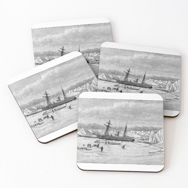 Item preview, Vintage Arctic Ship Exploration Woodcut designed and sold by Antique Science Press.