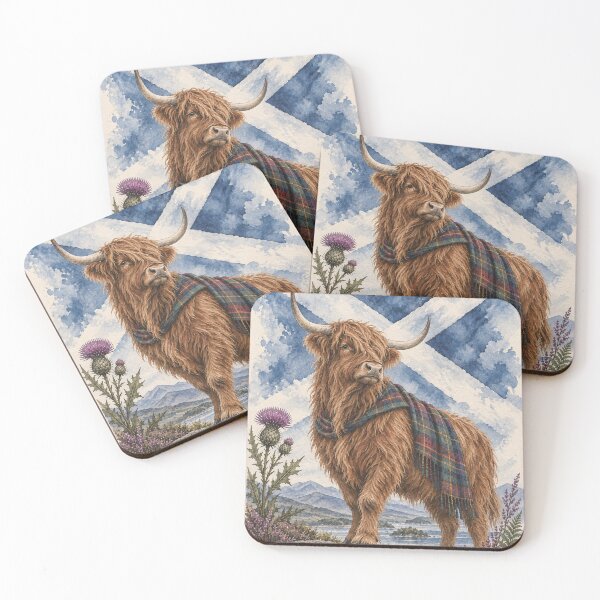 Item preview, Scottish Highland Cow Wall Art Heritage Watercolour Print designed and sold by ArcanePrintsxo.