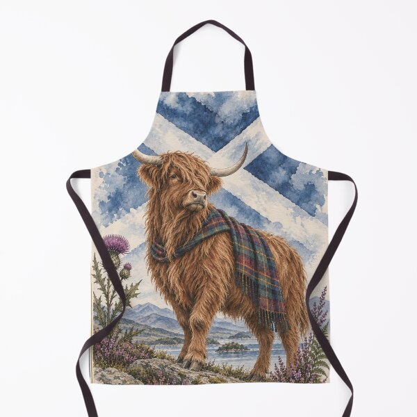 Item preview, Scottish Highland Cow Wall Art Heritage Watercolour Print designed and sold by ArcanePrintsxo.