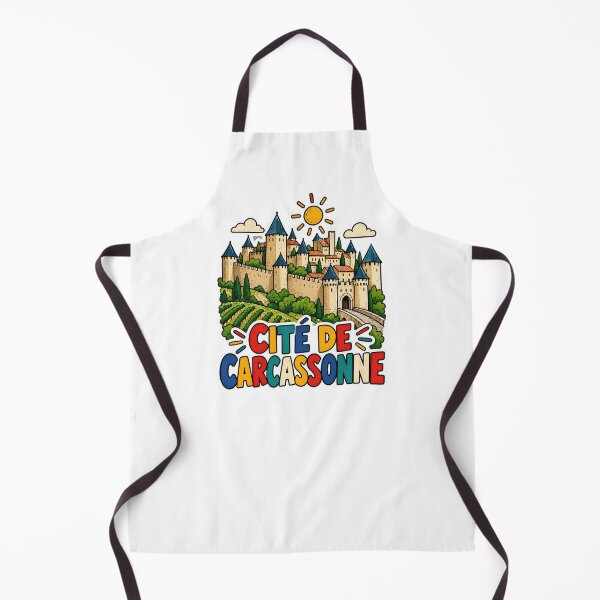 Item preview, Cité de Carcassonne – Colorful French Medieval Landmark Comic Art designed and sold by Earth Celebration Designs.