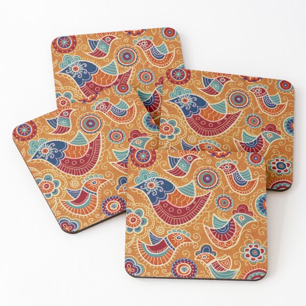 Item preview, Boho Folk Birds Floral Pattern designed and sold by Fani*.