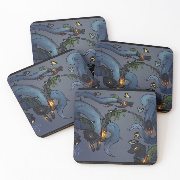 Item preview, Mystical Serpent Creatures with Fireflies designed and sold by Catsi-Nook-Art.