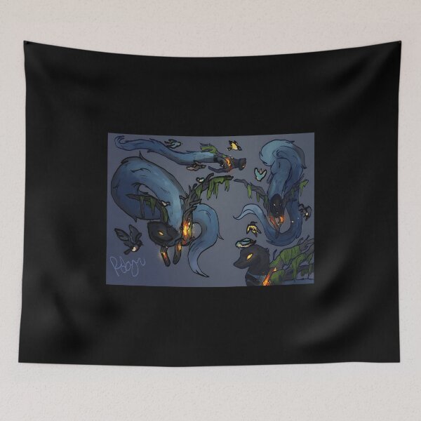 Item preview, Mystical Serpent Creatures with Fireflies designed and sold by Catsi-Nook-Art.