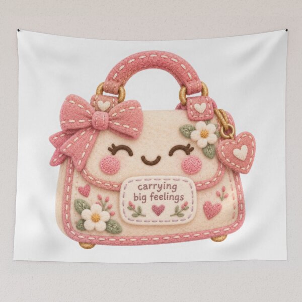 Item preview, Carrying Big Feelings Cute Handbag designed and sold by PlayfulMindArt.