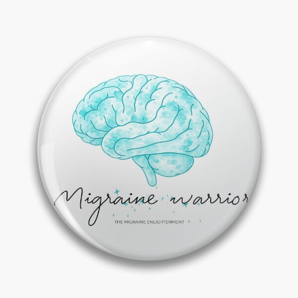 Aperçu de l'œuvre Guerrier de la migraine (dessin du cerveau bleu turquoise) créée et vendue par The Migraine Enlightenment.