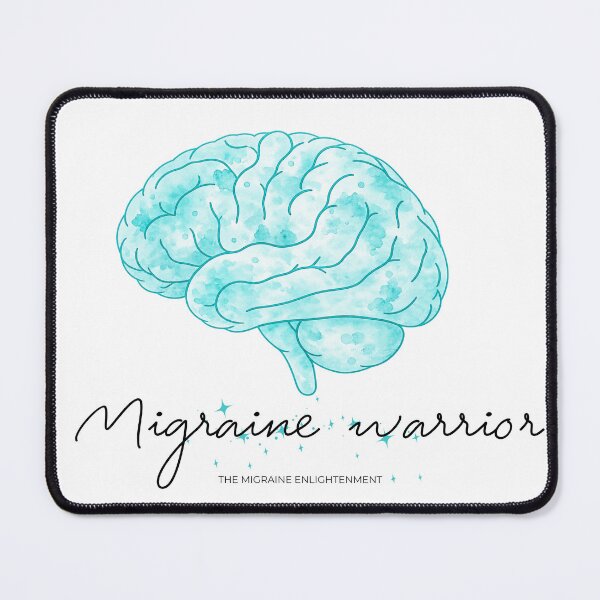Item preview, Migraine Warrior (teal blue brain art) designed and sold by The Migraine Enlightenment.