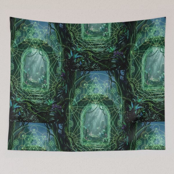 Item preview, Glowing Metatron's Cube Jungle Stone Arch Portal | Monkeybusiness designed and sold by monkeybusiness.pt.