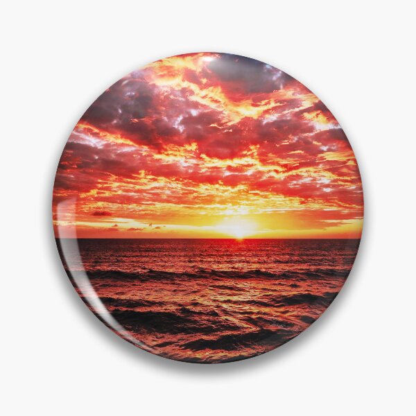 Item preview, Fiery Ocean Sunset – Dramatic Orange and Teal Sky designed and sold by Exodoi.