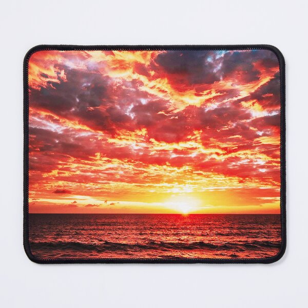 Item preview, Fiery Ocean Sunset – Dramatic Orange and Teal Sky designed and sold by Exodoi.
