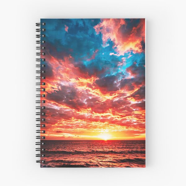 Item preview, Fiery Ocean Sunset – Dramatic Orange and Teal Sky designed and sold by Exodoi.