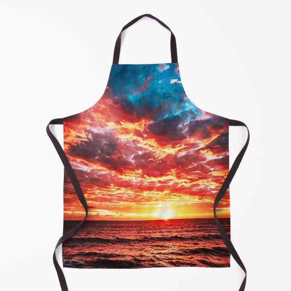Item preview, Fiery Ocean Sunset – Dramatic Orange and Teal Sky designed and sold by Exodoi.