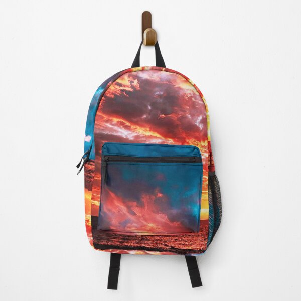 Item preview, Fiery Ocean Sunset – Dramatic Orange and Teal Sky designed and sold by Exodoi.